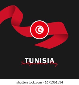 Vector of Independence Day with Tunisia Flags. Celebration of Tunisia Independence Day on March 20. Vector Illustration