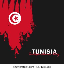 Vector of Independence Day with Tunisia Flags. Celebration of Tunisia Independence Day on March 20. Vector Illustration