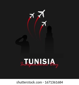 Vector of Independence Day with Tunisia Flags. Celebration of Tunisia Independence Day on March 20. Vector Illustration