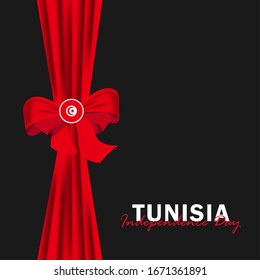 Vector of Independence Day with Tunisia Flags. Celebration of Tunisia Independence Day on March 20. Vector Illustration