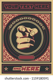 Vector Index Finger Gesture Poster, Decorative Background Retro Style