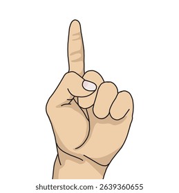 vector index finger pointing upwards