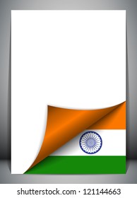 Vector - India Country Flag Turning Page