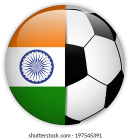 Vector - India Flag with Soccer Ball Background