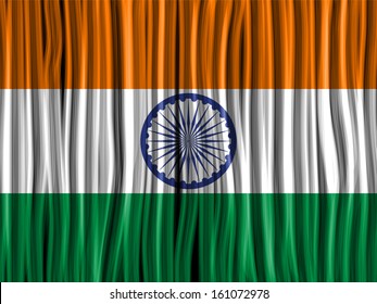 Vector - India Flag Wave Fabric Texture Background