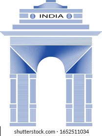 vector India gate, India gate in blue color