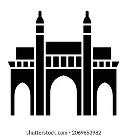 Diseño de iconos de glifos de la puerta de enlace de India vector
