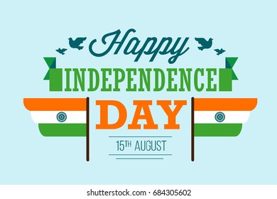 vector india independence day greeting card