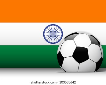 Vector - India Soccer Ball with Flag Background