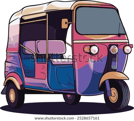 Vector Indian auto isolated on white background 