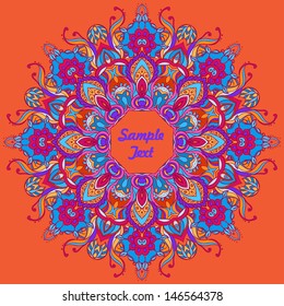 Vector Indian Decorative Lotus. A full-blown Flower of Life 