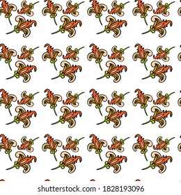 Vector indian decorative wallpaper. Batik indonesia. Colorful pattern with paisley and stylized flowers. Floral seamless pattern. Design for wrapping paper, cover, fabric, textile, wallpaper, curtains