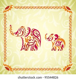 Vector Indian Elephants