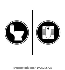 vector Indian and Europe style toilet sign. western model and Indian model toilet symbol.