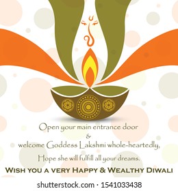 Vector Indian festival diwali greeting to wish