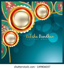 vector indian festival rakhi on stylish background