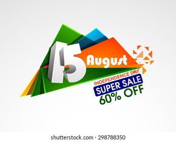 Vector Indian flag color creative background for independence day Sale . EPS 10.