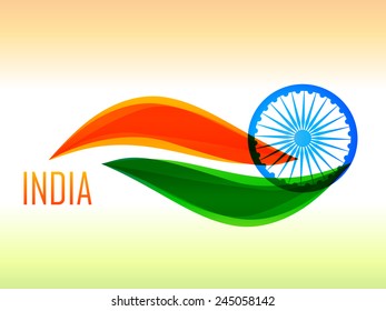 vector indian flag design illustration made in wave style in tricolor background 
