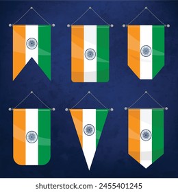 vector Indian flag design with six different shape