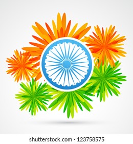 bandera india vectorial hecha de flor