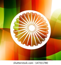 vector indian flag wheel on colorful backgorund