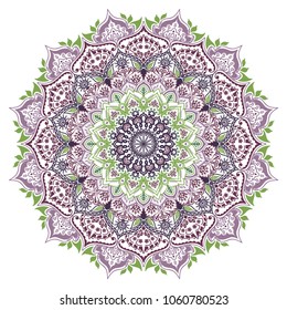 Vector Indian Floral Candy Color Mandala