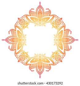 vector Indian floral ornament. lotus. mandala.