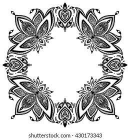 vector Indian floral ornament. lotus. mandala.