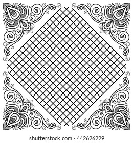 vector Indian floral ornament. serviette pattern. vintage textile.