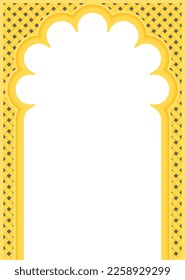 Vektorindischer Rahmen mit Textur mit Reliefeffekt. Goldene Textur