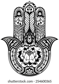 Vector Indian Hand Drawn Hamsa Symbol