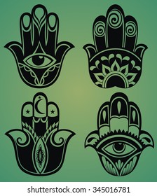 Vector Indian hand drawn hamsa