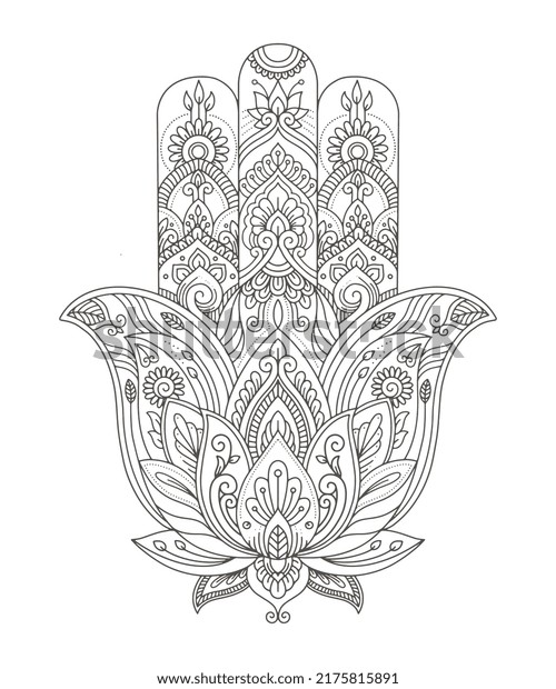 Vector Indian Hand Drawn Hamsa Ethnic Stock Vector Royalty Free 2175815891 Shutterstock 9852