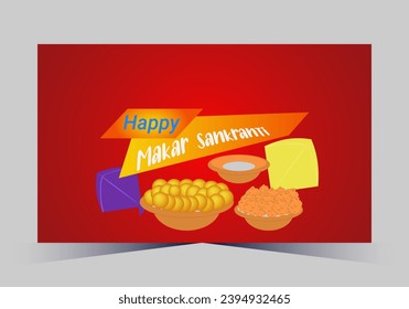 vector indian makar sankranti festival