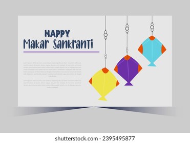 vector indian makar sankranti festival and web banner template