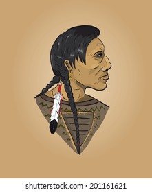Vector Indian man on brown background