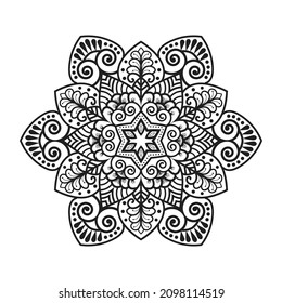 Vector Indian mandala pattern vintage decorative elements, Islamic mandala Ethnic ornamental background