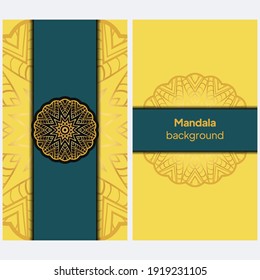 Vector indian Mandala. Template for greating card. Vector illustration