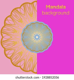 Vector indian Mandala. Template for greating card. Vector illustration
