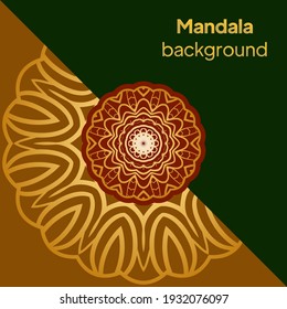 Vector indian Mandala. Template for greating card. Vector illustration
