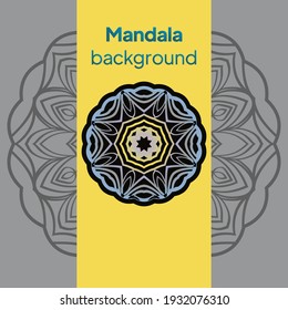 Vector indian Mandala. Template for greating card. Vector illustration