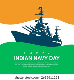 Plantilla de póster del Día de la Armada India Vector