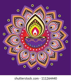 Vector Indian Oil Lamp icon