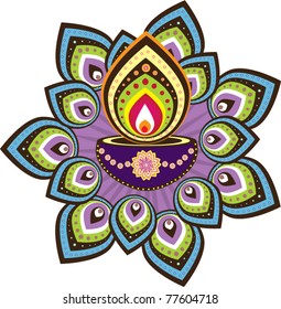 Vector Indian Oil Lamp icon