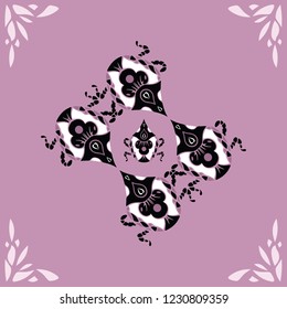 Vector Indian Ornament Beetles Frame Print seamless pattern background. Perfect for fabric, scrapbooking and wallpaper projects.