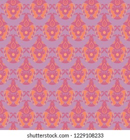 Vector Indian Ornament Beetles seamless pattern background. Perfect for fabric, scrapbooking and wallpaper projects.