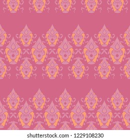 Vector Indian Ornament Beetles stripe seamless pattern background. Perfect for fabric, scrapbooking and wallpaper projects.