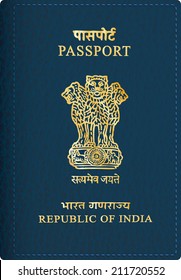 vector Indian passport cover