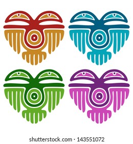 Vector Indian pattern set in the shape of heart