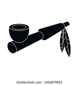 Vector Indian pipe design sign. Collection of pipe and traditional stock vector illustration.